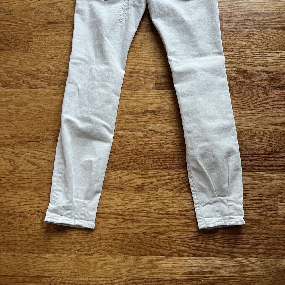 R13 Relaxed Skinny Distressed Jeans in White Made in Italy Tapered Ankle 26 - Picture 3 of 15